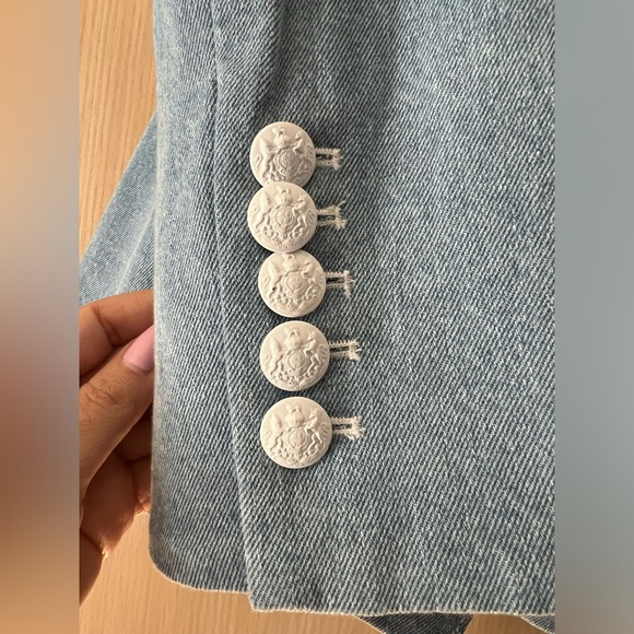 💙 SOLD 💙 NEW Veronica Beard Denim Double Breasted Blazer Miller Dickey size 14 - Picture 9 of 14